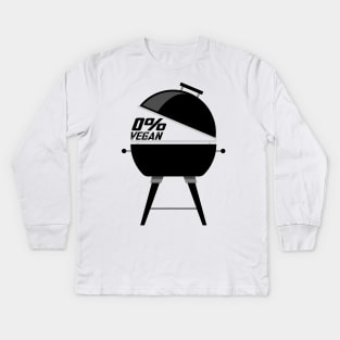 Zero Percent Vegan BBQ Dark Kids Long Sleeve T-Shirt